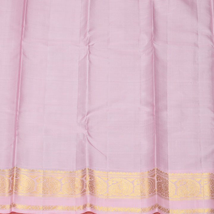 Hayagrivas Handloom Navy Blue Kanjivaram Silk Saree with Baby Pink Border KBF623G3-2
