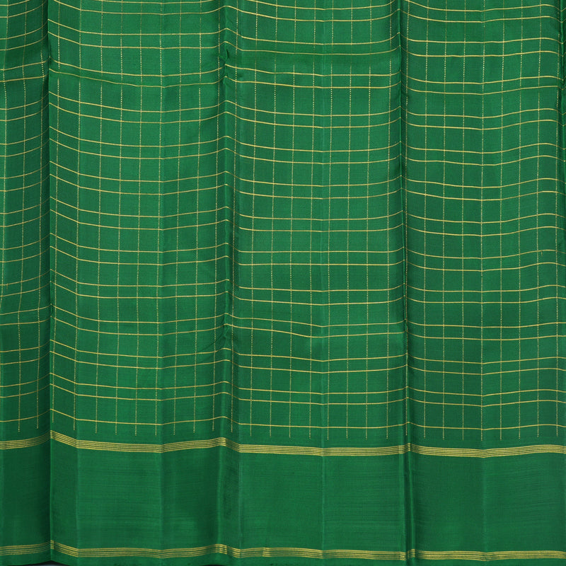Hayagrivas Handloom Yellow Kanjivaram Silk Saree with Dark Green Border KBF625G13-1