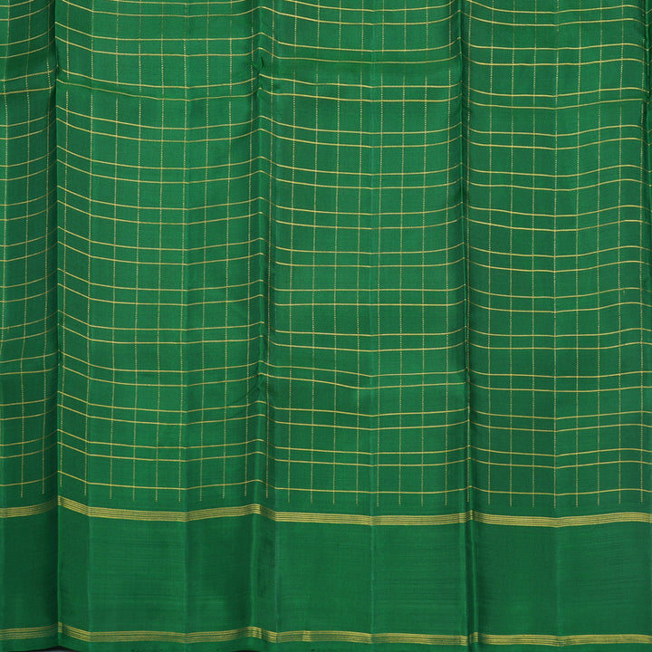 Hayagrivas Handloom Yellow Kanjivaram Silk Saree with Dark Green Border KBF625G13-1