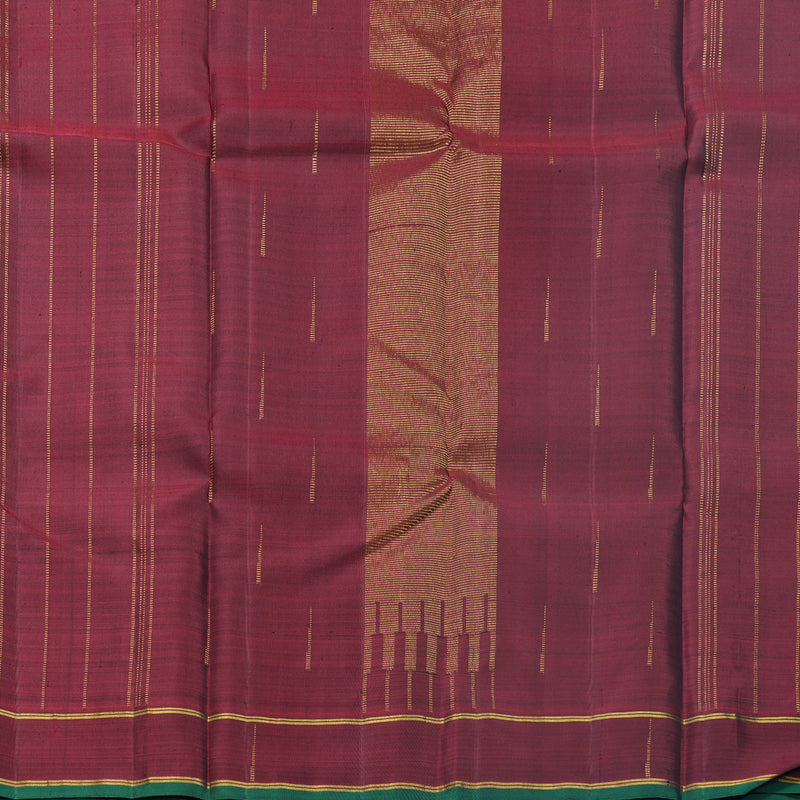 Hayagrivas Handloom Black &amp; Grey Stripes Kanjivaram Silk Saree KBF625G16-1