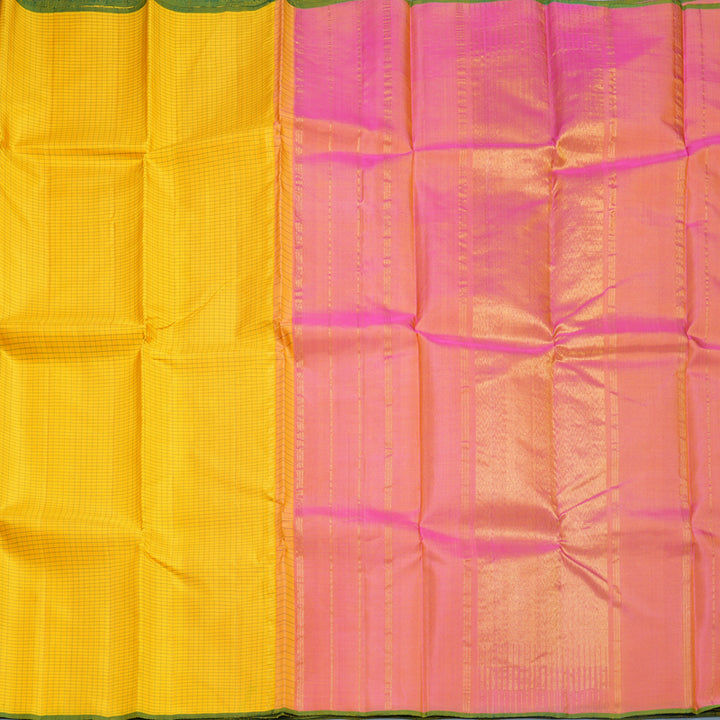 Hayagrivas Handloom Yellow Kanjivaram Silk Saree KBF625G17-1