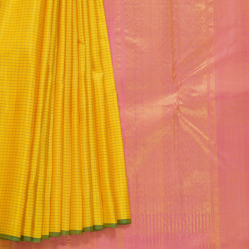 Hayagrivas Handloom Yellow Kanjivaram Silk Saree KBF625G17-1