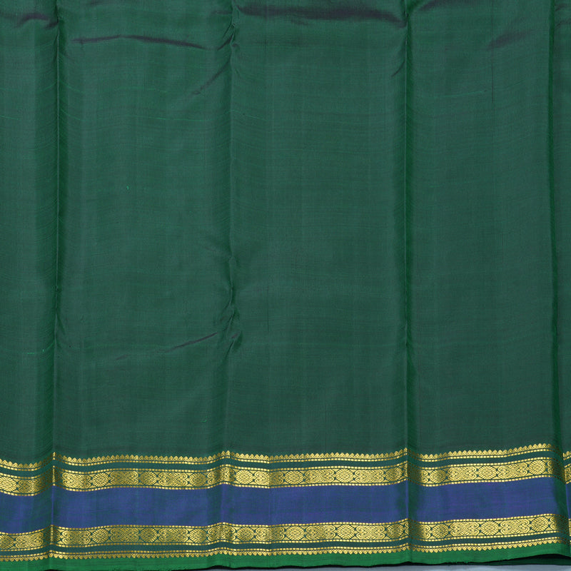Hayagrivas Handloom Yellow Kanjivaram Silk Saree with Mayilkazhuthu Border KBF625G20-1