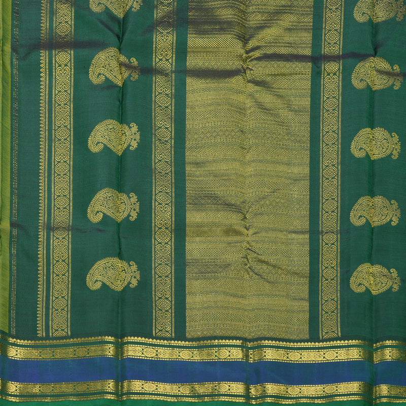 Hayagrivas Handloom Yellow Kanjivaram Silk Saree with Mayilkazhuthu Border KBF625G20-1