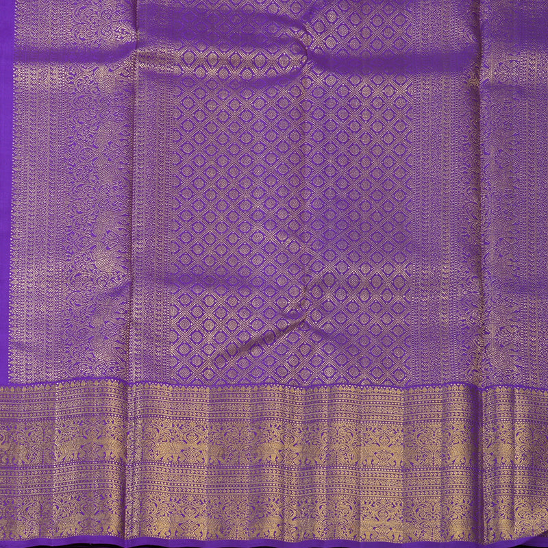 Hayagrivas Handloom Purple Kanjivaram Silk Saree KBF625G21-1