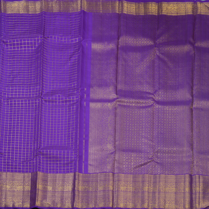 Hayagrivas Handloom Purple Kanjivaram Silk Saree KBF625G21-1