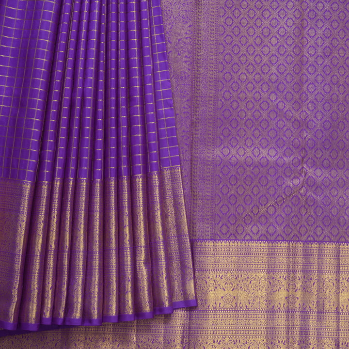 Hayagrivas Handloom Purple Kanjivaram Silk Saree KBF625G21-1