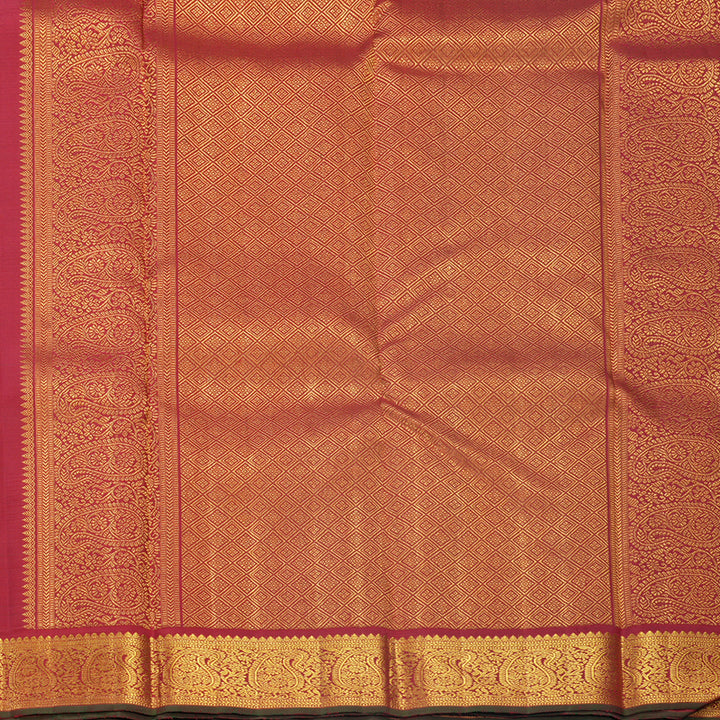 Hayagrivas Handloom Mayilkazhuthu Kanjivaram Silk Saree with Red Border KBF625G3-1