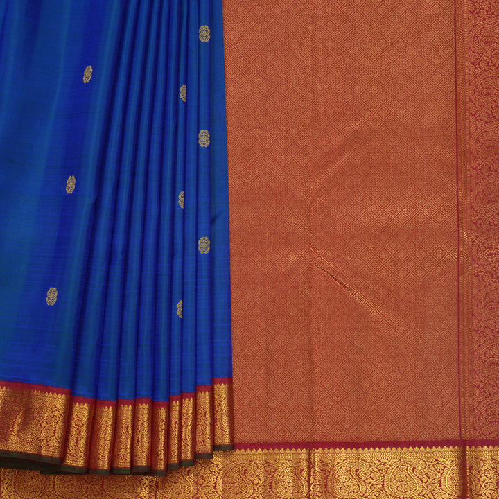 Hayagrivas Handloom Mayilkazhuthu Kanjivaram Silk Saree with Red Border KBF625G3-1
