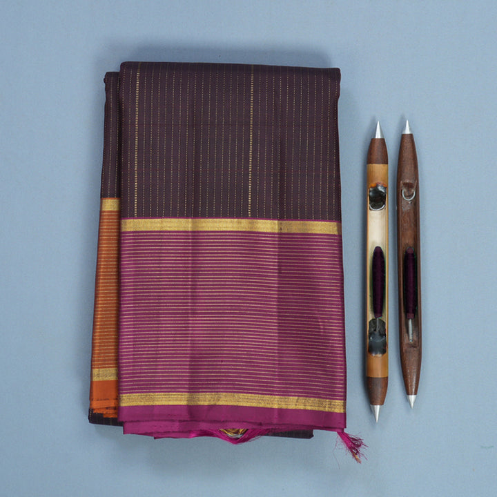 Hayagrivas Handloom Deep Snuff Kanjivaram Silk Saree with Ganga Jamuna Border KBF625G5-1