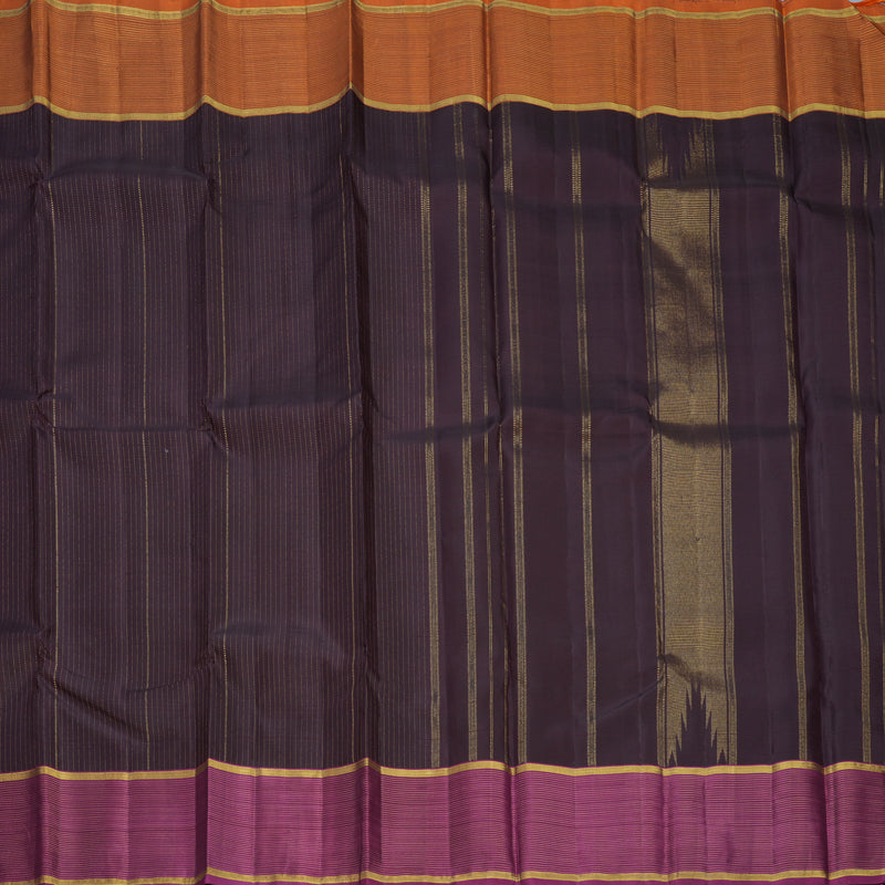 Hayagrivas Handloom Deep Snuff Kanjivaram Silk Saree with Ganga Jamuna Border KBF625G5-1