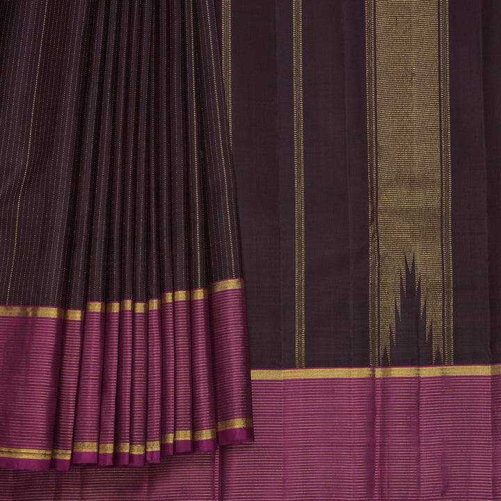 Hayagrivas Handloom Deep Snuff Kanjivaram Silk Saree with Ganga Jamuna Border KBF625G5-1