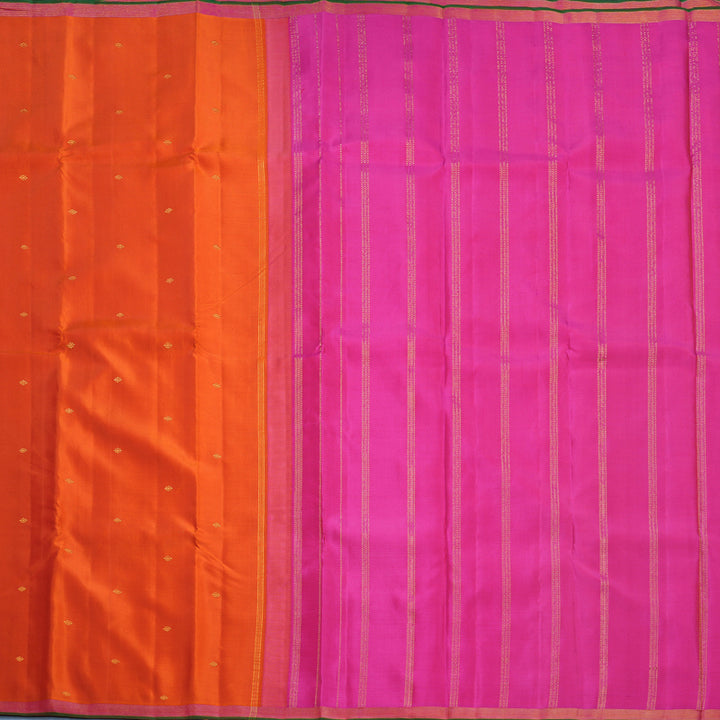 Hayagrivas Handloom Orange Kanjivaram Silk Saree KBF625G8-1