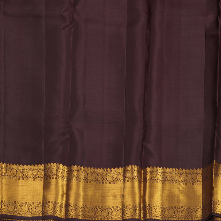 Hayagrivas Handloom Rusty Red Kanjivaram Silk Saree with Coffee Brown Border KBF626G1-2
