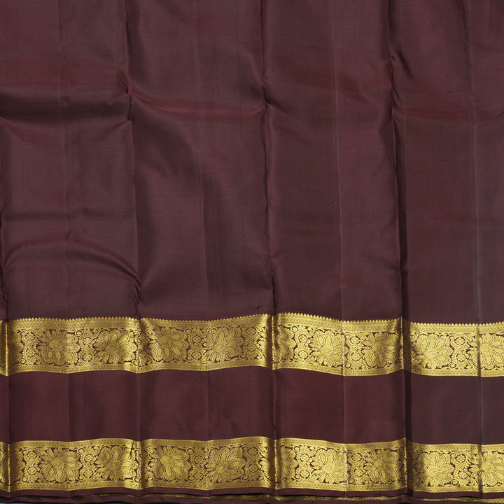 Hayagrivas Handloom Rust Orange Kanjivaram Silk Saree with Coffee Brown Border KBF626G2-10