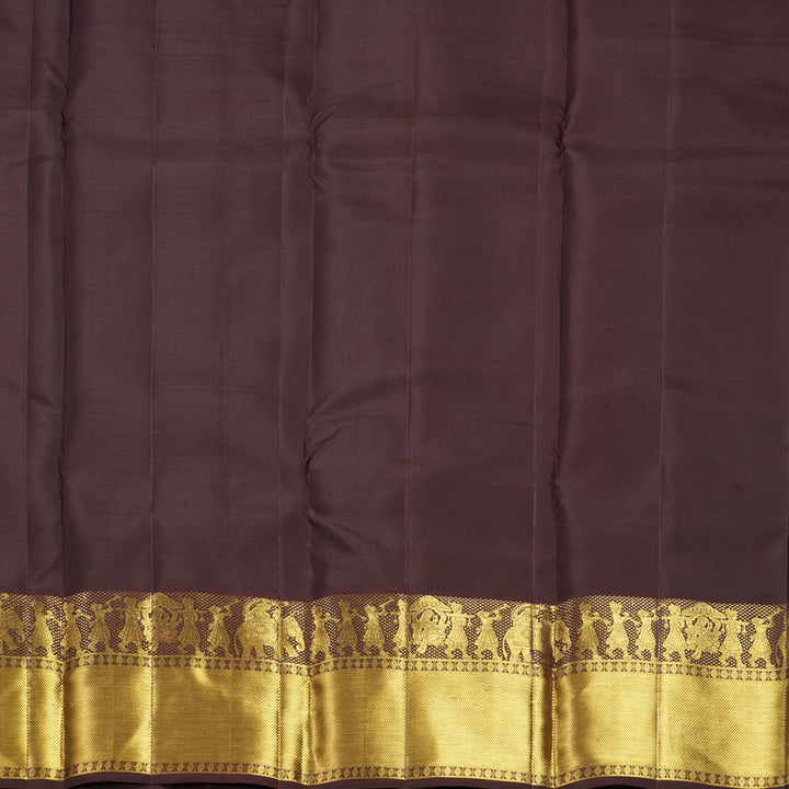 Hayagrivas Handloom Rust Orange Kanjivaram Silk Saree with Coffee Brown Border KBF626G2-18