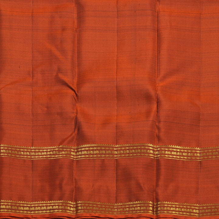 Hayagrivas Handloom Deep Jamun Kanjivaram Silk Saree with Rust Orange Border KBF626G2-21