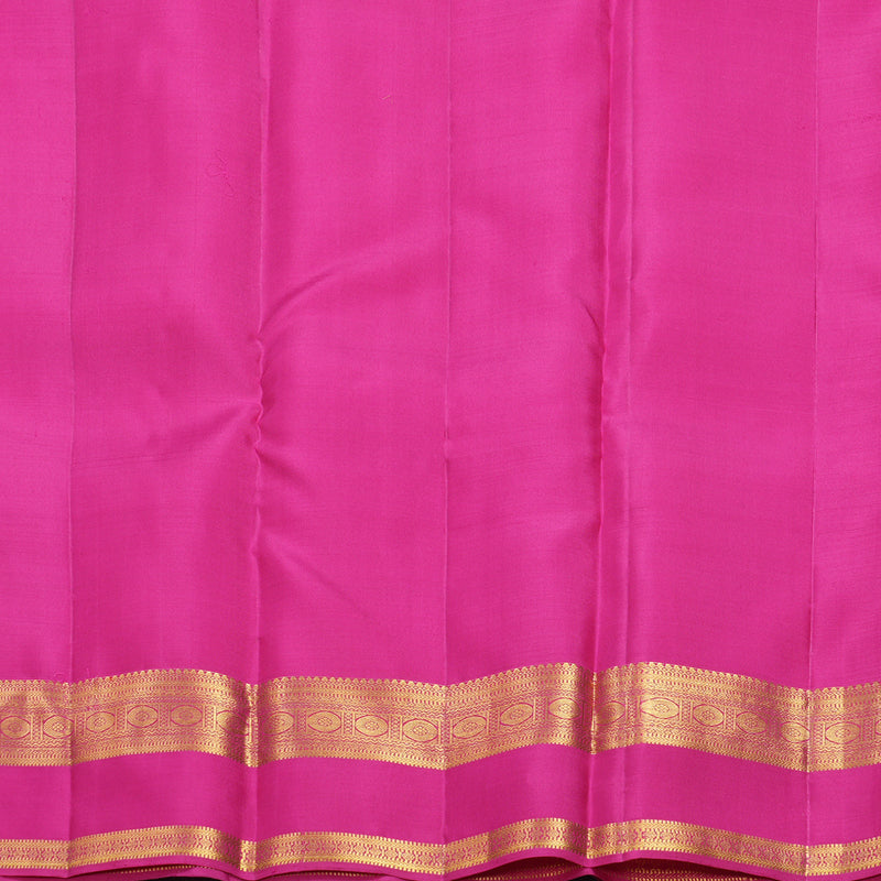 Hayagrivas Handloom Orangish-Pink Kanjivaram Silk Saree with Rani Pink Border KBF626G2-26