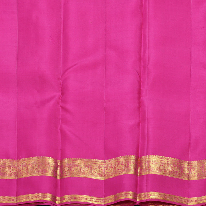 Hayagrivas Handloom Orangish-Pink Kanjivaram Silk Saree with Rani Pink Border KBF626G2-26