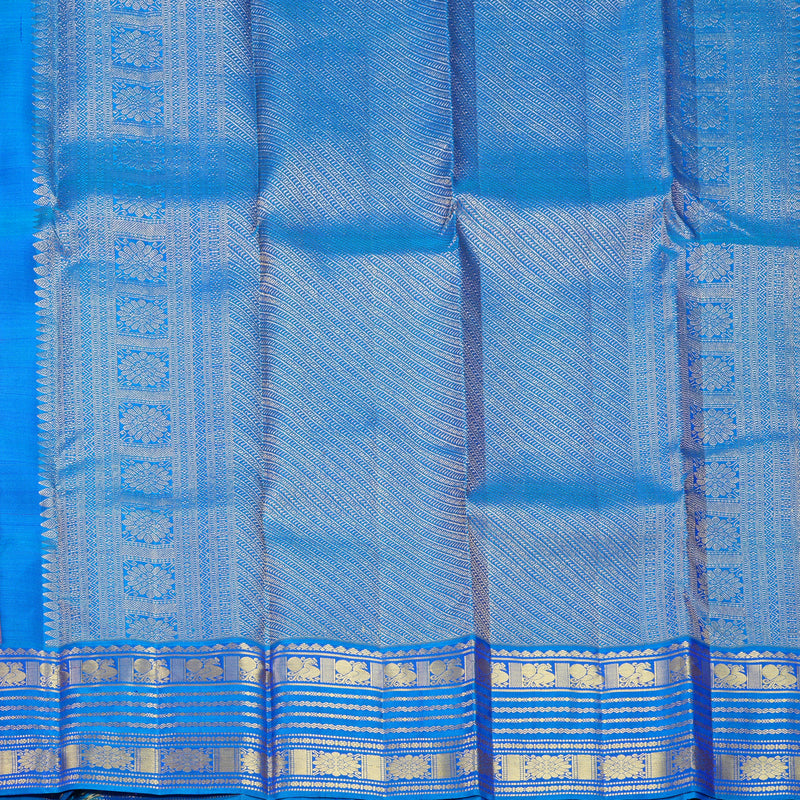 Hayagrivas Handloom Purple Kanjivaram Silk Saree with Ananda Blue Border KBF626G2-27