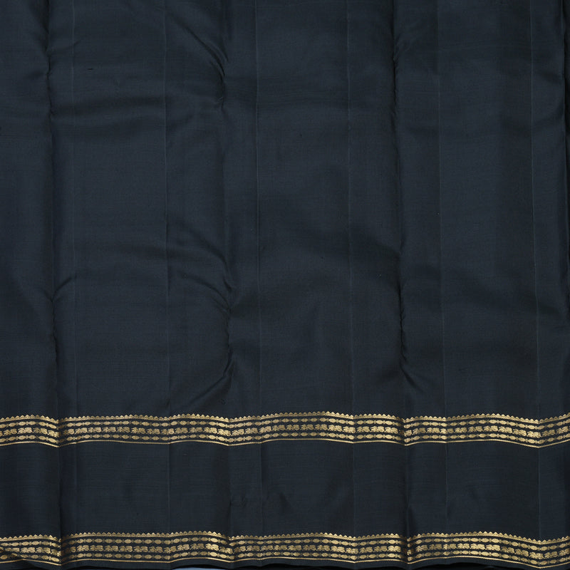 Hayagrivas Handloom Rust Orange Kanjivaram Silk Saree with Black Border KBF626G2-5