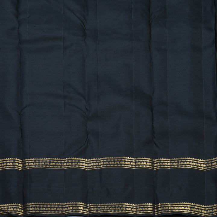 Hayagrivas Handloom Rust Orange Kanjivaram Silk Saree with Black Border KBF626G2-5