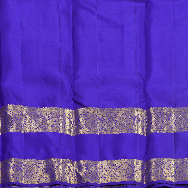 Hayagrivas Handloom Purple Kanjivaram Silk Saree with Purplish-Blue Border KBF626G3-3