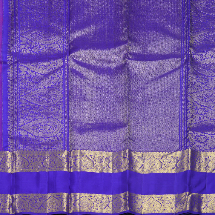 Hayagrivas Handloom Purple Kanjivaram Silk Saree with Purplish-Blue Border KBF626G3-3