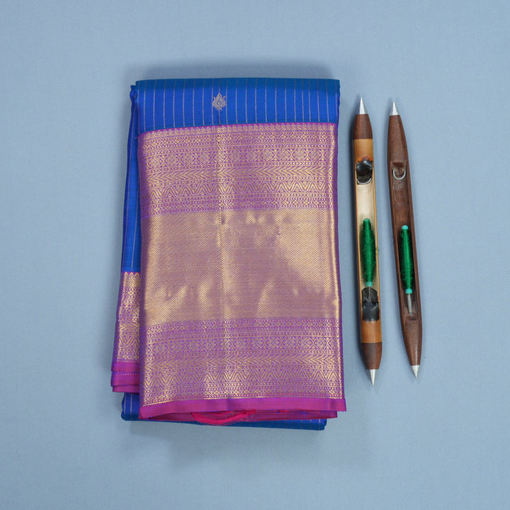 Hayagrivas Handloom Mayilkazhuthu Kanjivaram Silk Saree with Purple Border KBF626G3-7