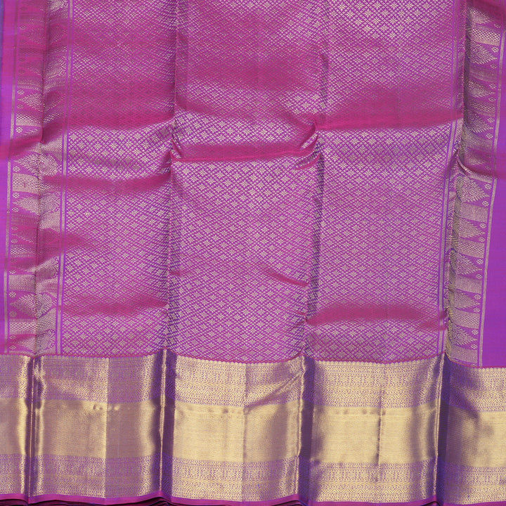 Hayagrivas Handloom Mayilkazhuthu Kanjivaram Silk Saree with Purple Border KBF626G3-7