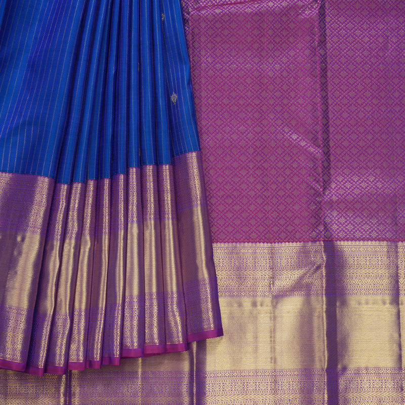 Hayagrivas Handloom Mayilkazhuthu Kanjivaram Silk Saree with Purple Border KBF626G3-7