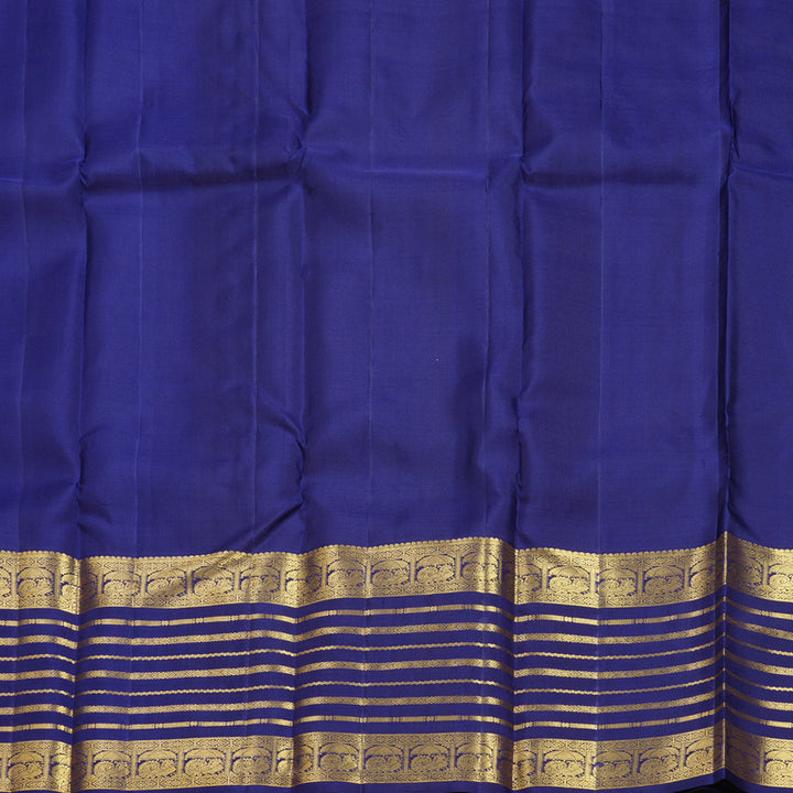 Hayagrivas Handloom Rust Maroon Kanjivaram Silk Saree with Dark Blue Border KBF626G4-1