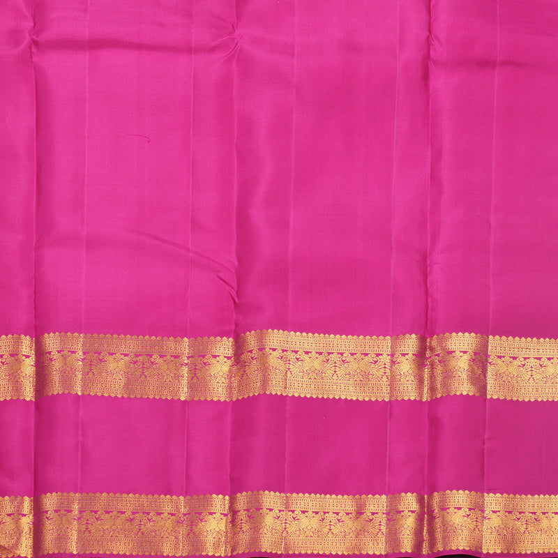 Hayagrivas Handloom Orangish-Pink Kanjivaram Silk Saree with Rani Pink Border KBF626G5-2