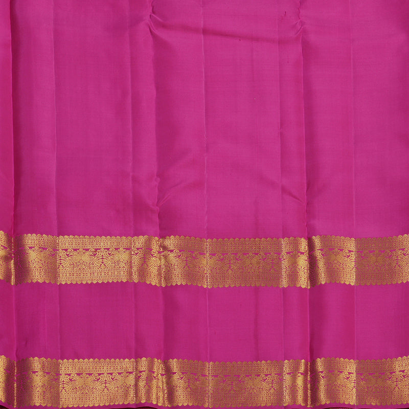 Hayagrivas Handloom Orangish-Pink Kanjivaram Silk Saree with Rani Pink Border KBF626G5-3