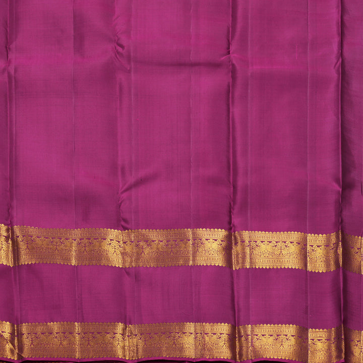 Hayagrivas Handloom Bottle Green Kanjivaram Silk Saree with Purple Border KBF626G5-4