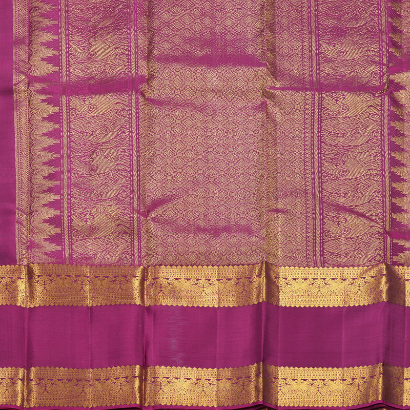 Hayagrivas Handloom Bottle Green Kanjivaram Silk Saree with Purple Border KBF626G5-4