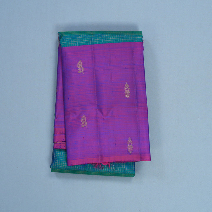 Hayagrivas Handloom Mayilkazhuthu Kanjivaram Silk Saree with Purple Border KBF626G6-1