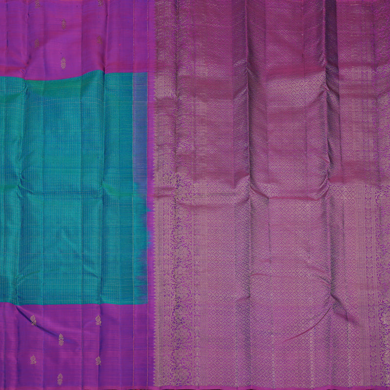 Hayagrivas Handloom Mayilkazhuthu Kanjivaram Silk Saree with Purple Border KBF626G6-1