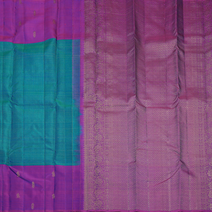 Hayagrivas Handloom Mayilkazhuthu Kanjivaram Silk Saree with Purple Border KBF626G6-1