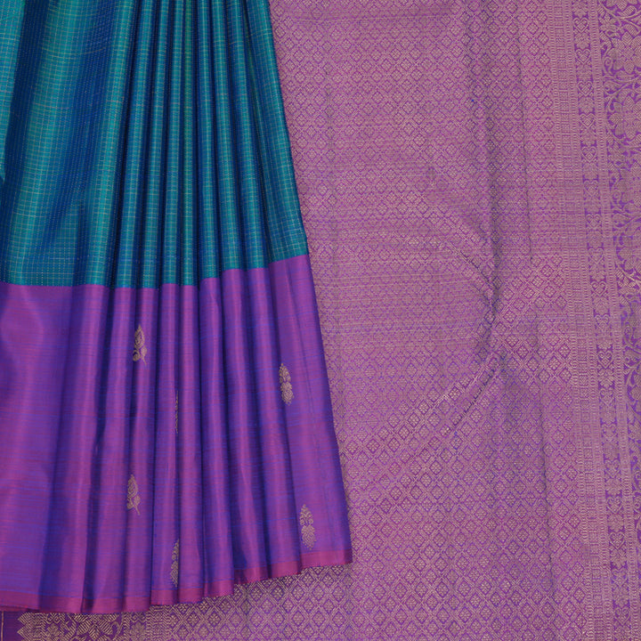Hayagrivas Handloom Mayilkazhuthu Kanjivaram Silk Saree with Purple Border KBF626G6-1