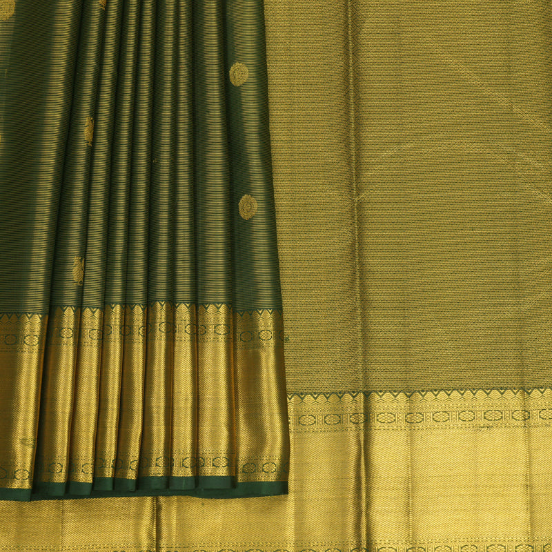 Hayagrivas Handloom Bottle Green Kanjivaram Silk Saree KBF626G9-2
