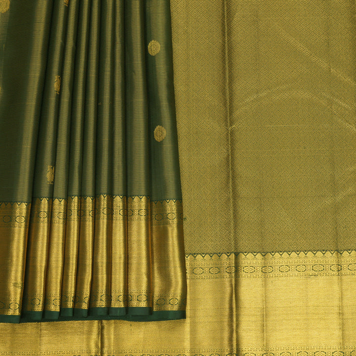 Hayagrivas Handloom Bottle Green Kanjivaram Silk Saree KBF626G9-2