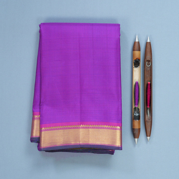 Hayagrivas Handloom Purple &amp; Blue (Zasa Zasa Kattam) Kanjivaram Silk Saree KBF627G1-1