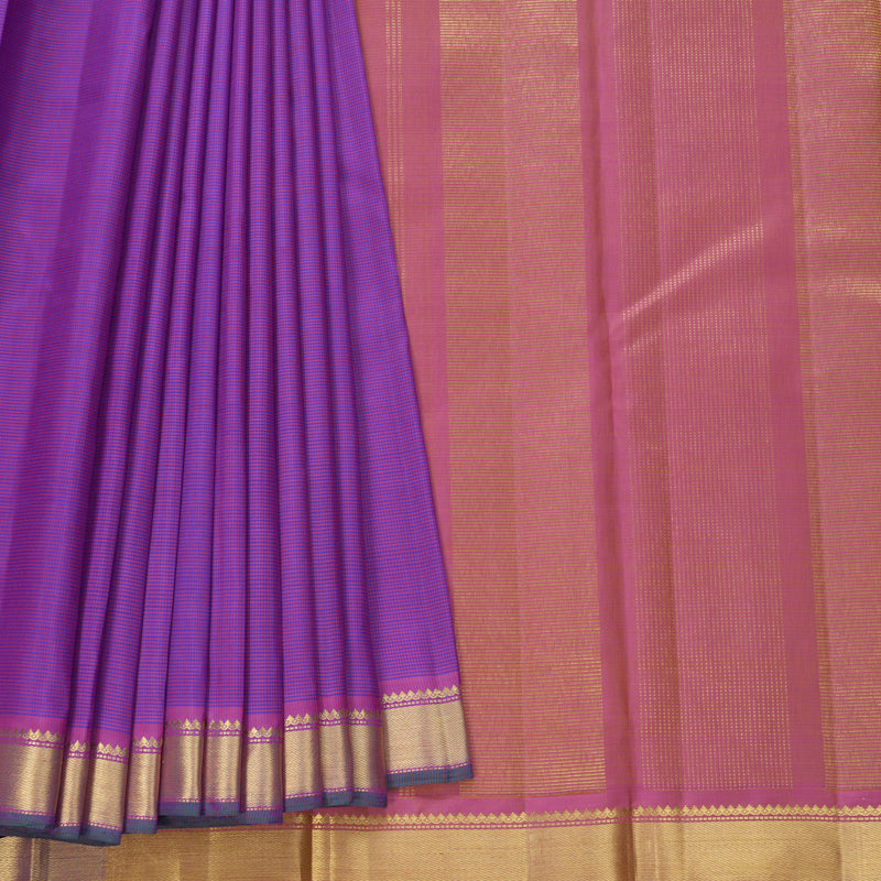 Hayagrivas Handloom Purple &amp; Blue (Zasa Zasa Kattam) Kanjivaram Silk Saree KBF627G1-1