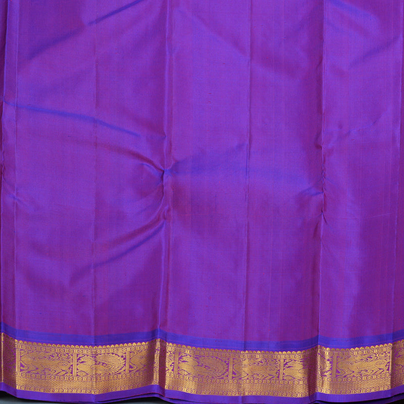 Hayagrivas Handloom Mambazham Orange Kanjivaram Silk Saree with Purple Border KBF627G10-1