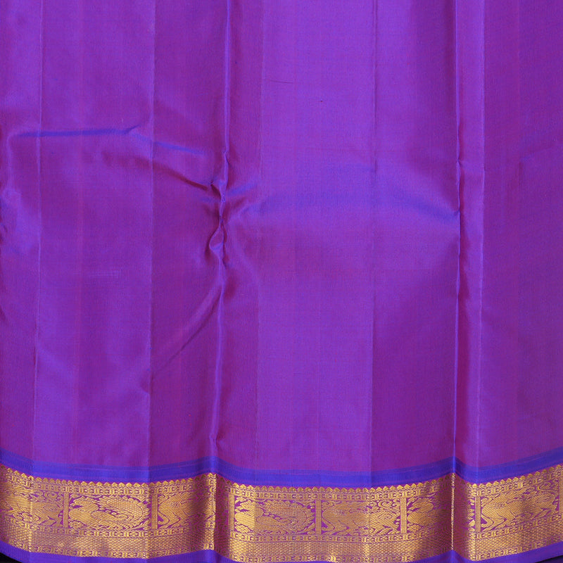 Hayagrivas Handloom Fluorescent Green Kanjivaram Silk Saree with Purple Border KBF627G10-2