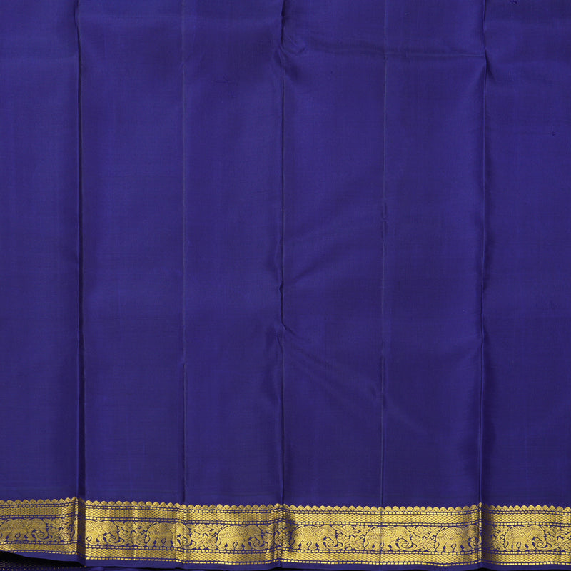 Hayagrivas Handloom Maroon Kanjivaram Silk Saree with Navy Blue Border KBF627G12-2