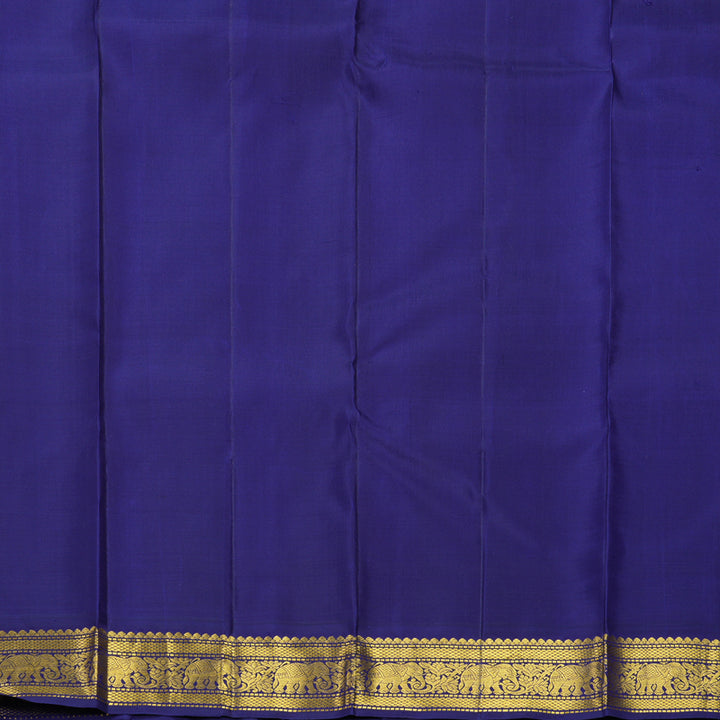 Hayagrivas Handloom Maroon Kanjivaram Silk Saree with Navy Blue Border KBF627G12-2