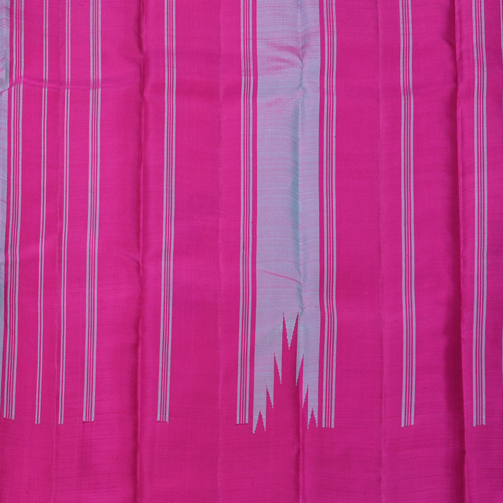 Hayagrivas Handloom Blue-Purple Kanjivaram Silk Saree with Rani Pink Border KBF627G13-1