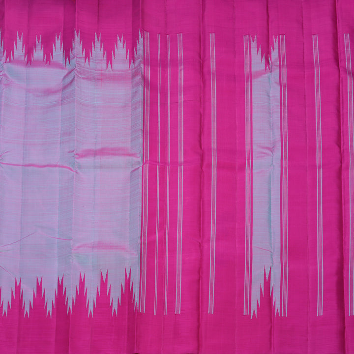 Hayagrivas Handloom Blue-Purple Kanjivaram Silk Saree with Rani Pink Border KBF627G13-1